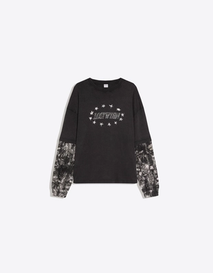 Футболка с длинными рукавами и двойным принтом- Заказать в России