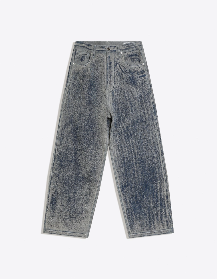 Джинсы свободного кроя с текстурой