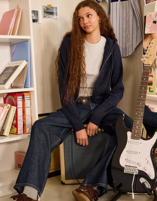 Кардиган на молнии с косами- Заказать в России