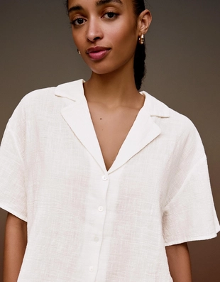 Рубашка с короткими рукавами в стиле рустик- Заказать в России