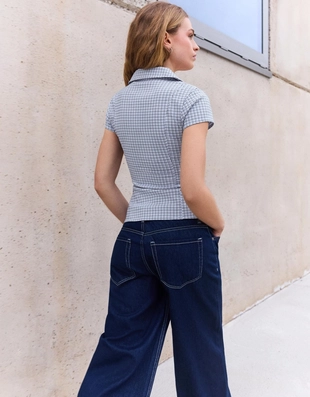 Рубашка с коротким рукавом и принтом на молнии- Заказать в России