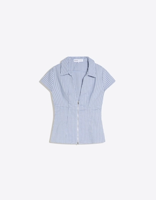 Рубашка с коротким рукавом и принтом на молнии- Заказать в России