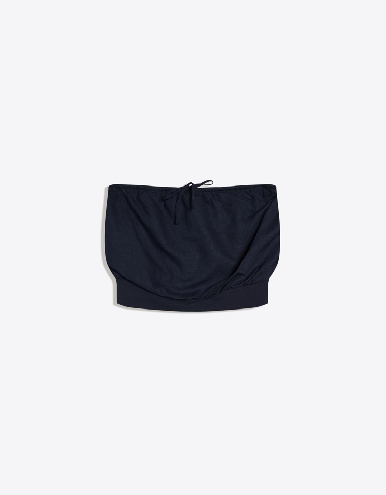 Топ бандо с льняной тканью