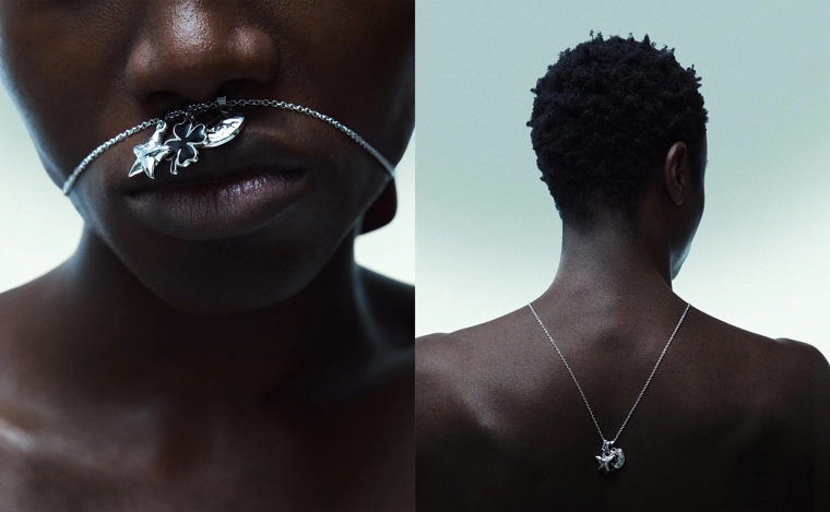 Стальное ожерелье с подвесками