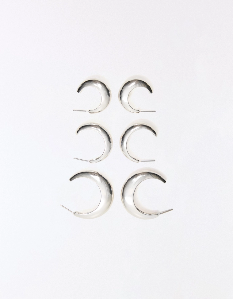 Набор из 3 пар серег-колец