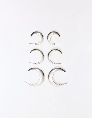 Набор из 3 пар серег-колец- Заказать в России