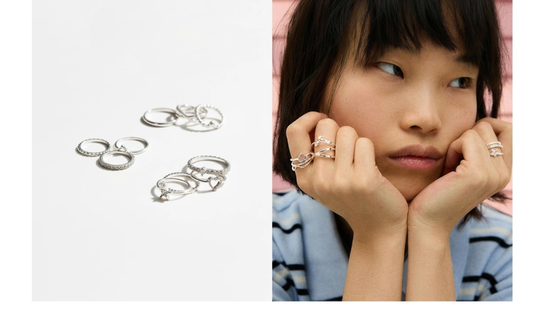 Набор из девяти тонких колец