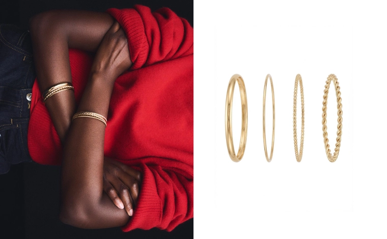 Набор из 7 тонких браслетов