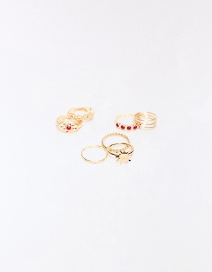 Набор из 7 колец с бусинами- Заказать в России