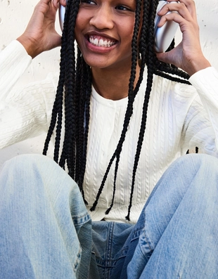 Кардиган на пуговицах с косами- Заказать в России