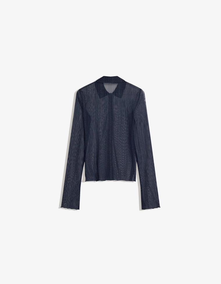 Лонгслив из полупрозрачной ткани с блестящей отделкой