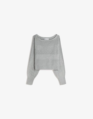 Свитер с вырезом «лодочка» и узором «косы»- Заказать в России