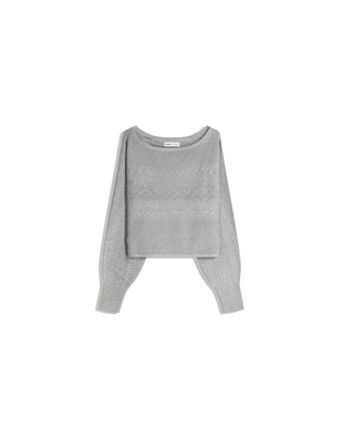 Свитер с вырезом «лодочка» и узором «косы»- Заказать в России