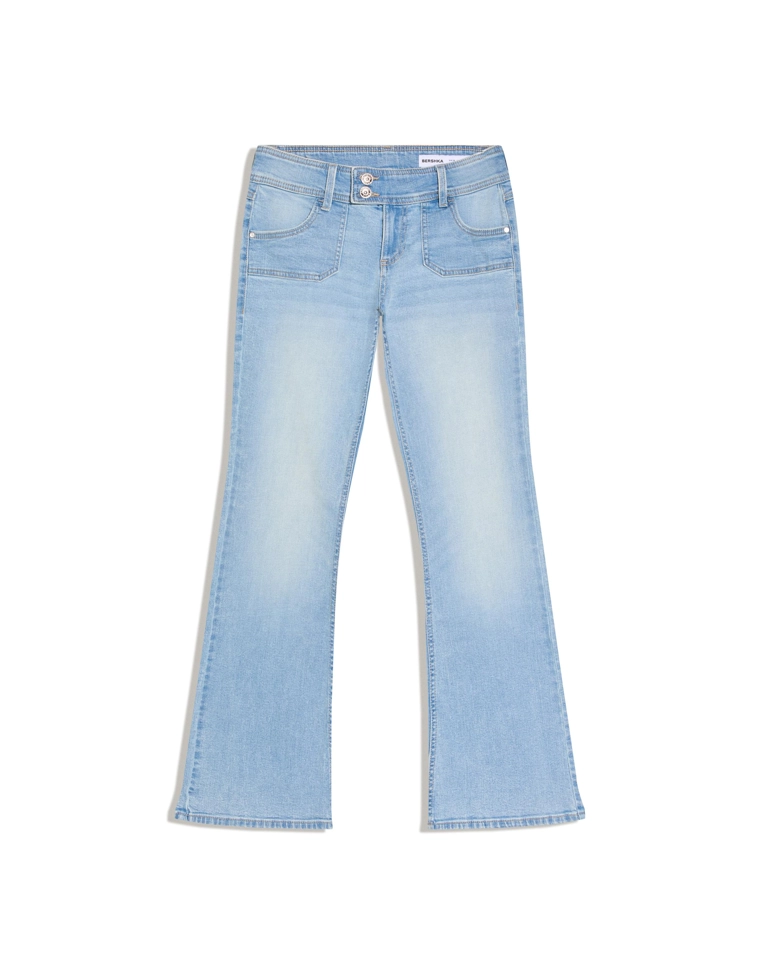 Расклешенные джинсы с низкой посадкой