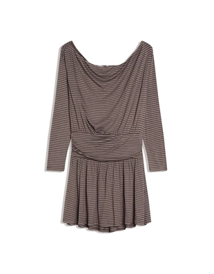 Мини-платье с длинными рукавами и поясом с принтом- Заказать в России