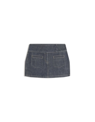 Джинсовые юбка-шорты с завышенной талией- Заказать в России