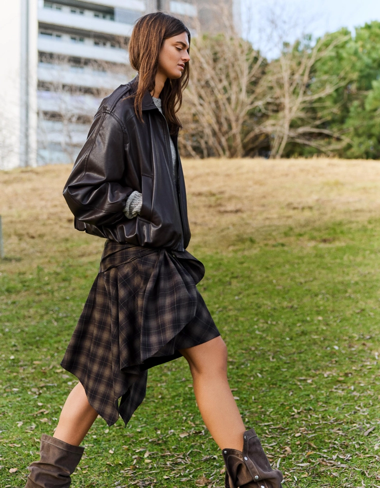 Юбка миди с принтом и завязками