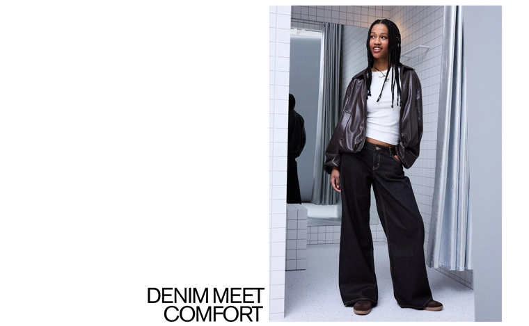 Джинсы свободного кроя с низкой посадкой