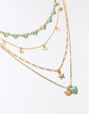 Набор из четырех ожерелий со стразами- Заказать в России