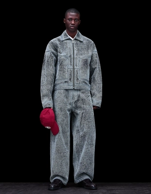 Джинсовая куртка с рельефным узором- Заказать в России