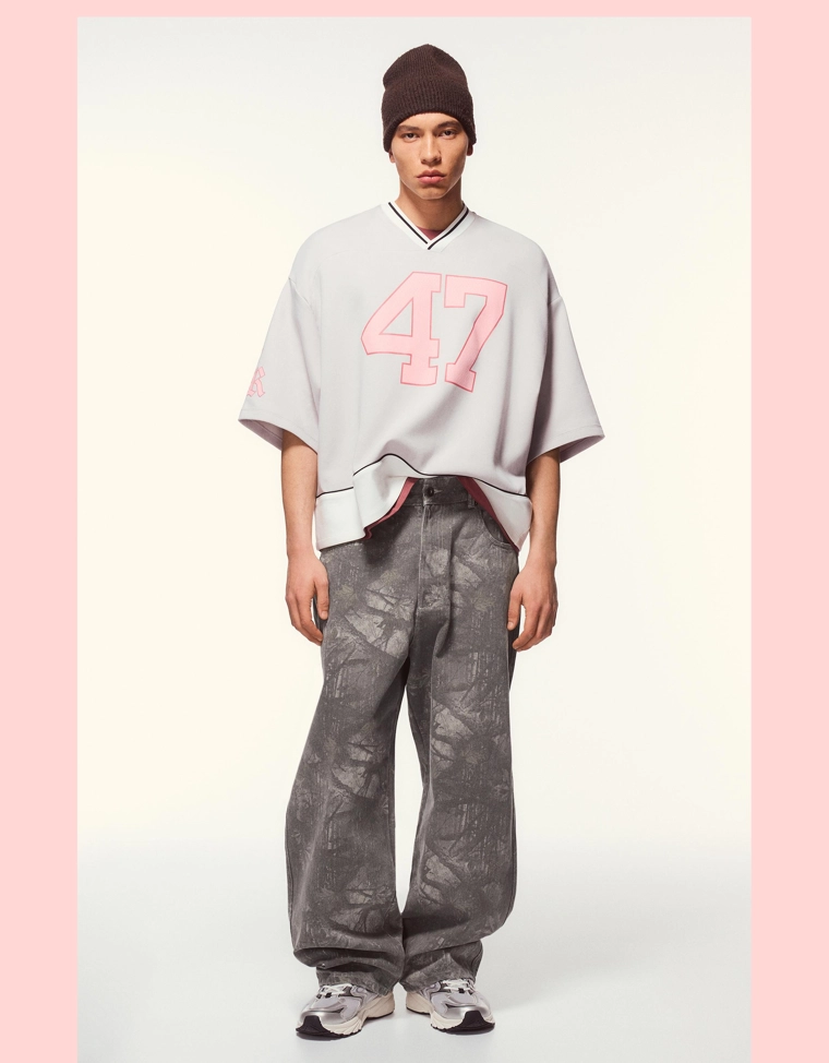 Брюки свободного кроя с принтом