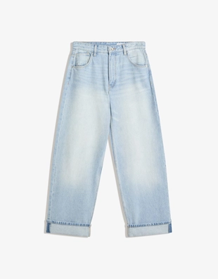 Джинсы свободного кроя с низкой посадкой и отворотами- Заказать в России