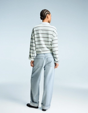 Джинсы свободного кроя с низкой посадкой и отворотами- Заказать в России