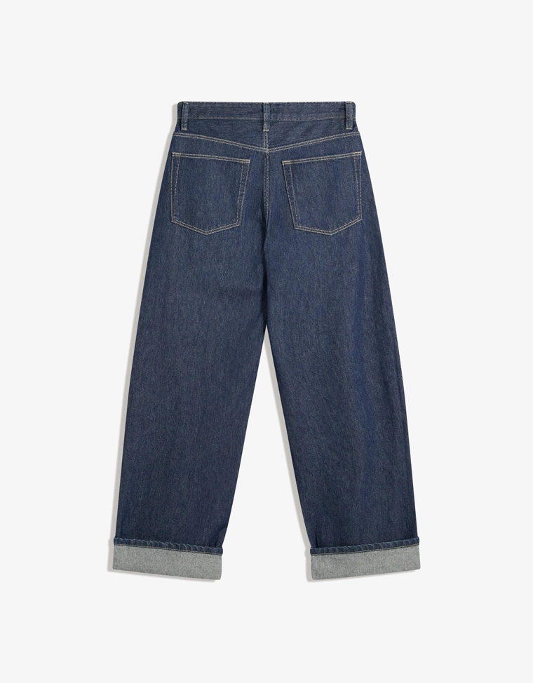 Джинсы свободного кроя с низкой посадкой и отворотами