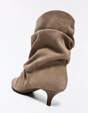 Кожаные ботильоны на каблуке- Заказать в России