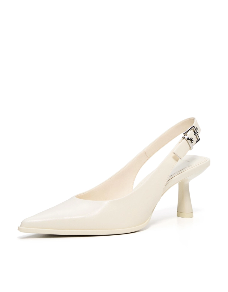 Туфли на среднем тонком каблуке с открытой пяткой