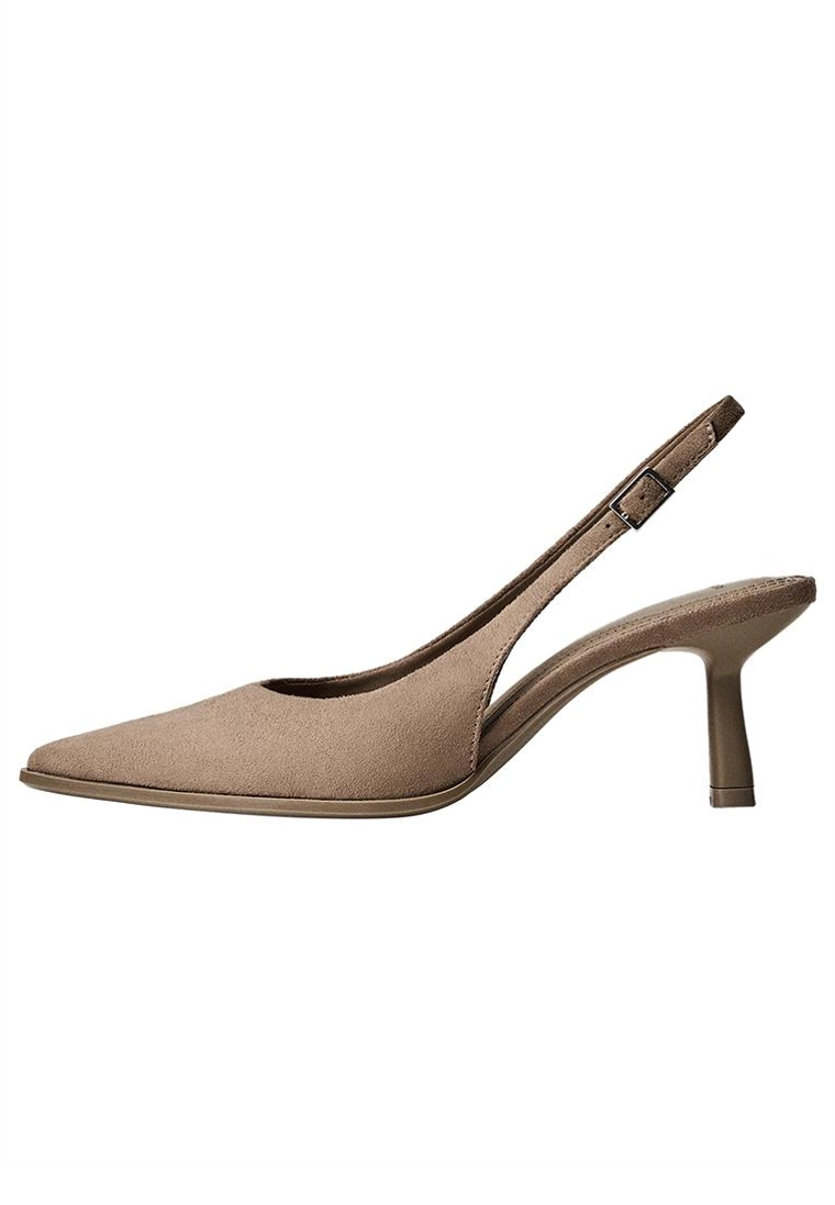 Туфли на среднем тонком каблуке без задника