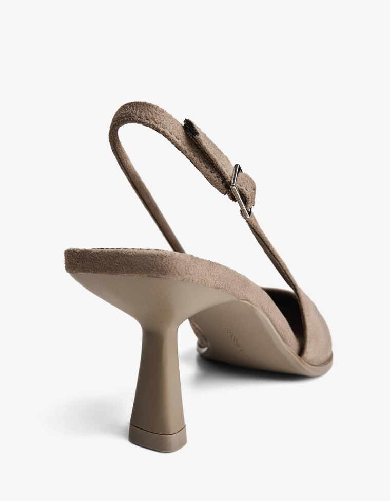 Туфли на среднем тонком каблуке без задника