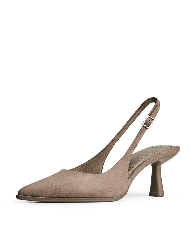 Туфли на среднем тонком каблуке без задника