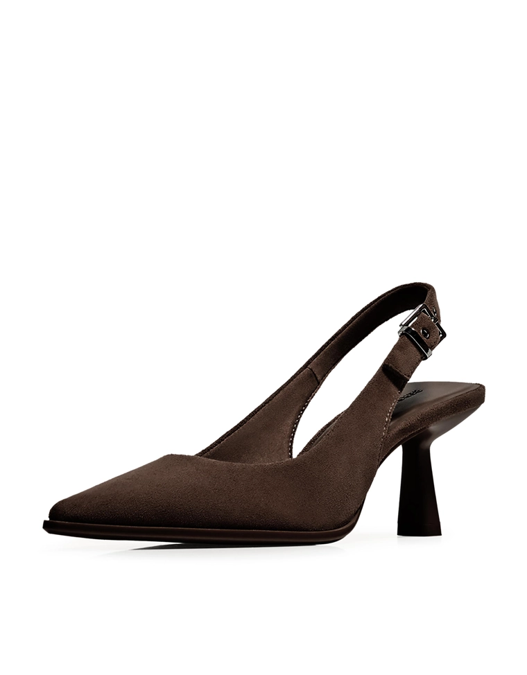 Туфли на среднем тонком каблуке без задника