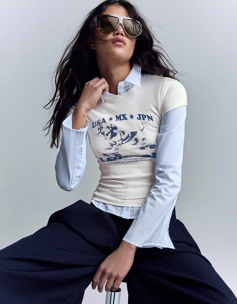 Футболка с короткими рукавами и принтом