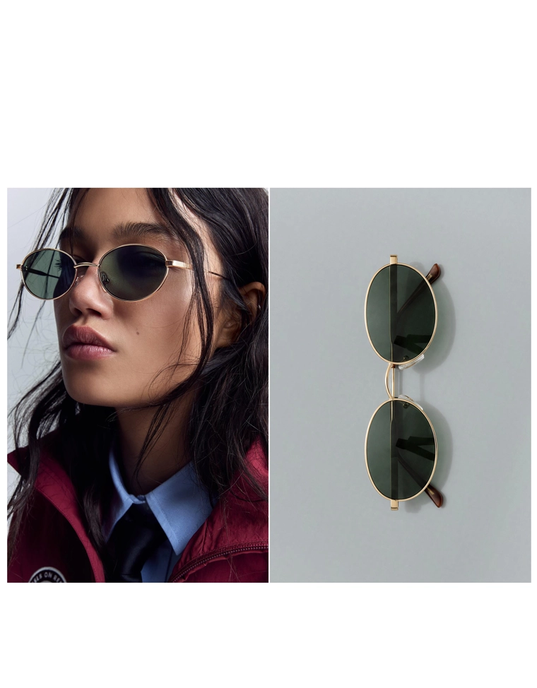 Солнцезащитные очки в металлической оправе