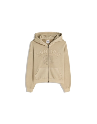 Толстовка геометрического кроя на молнии с вышивкой- Заказать в России