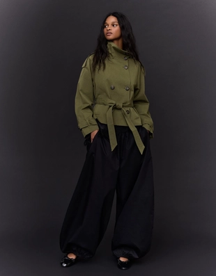 Тренч с воротником-стойкой- Заказать в России