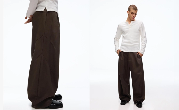 Брюки barrel приталенного кроя с разрезами