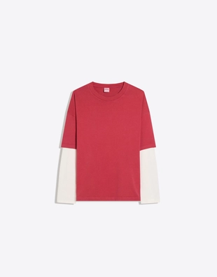 Футболка с принтом и двойными рукавами- Заказать в России