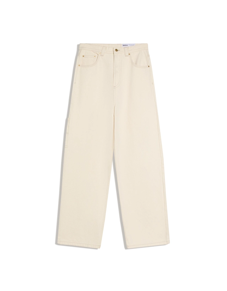 Джинсы-бананы в стиле нео-карго оверсайз с вышивкой