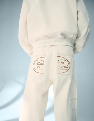 Джинсы-бананы в стиле нео-карго оверсайз с вышивкой- Заказать в России