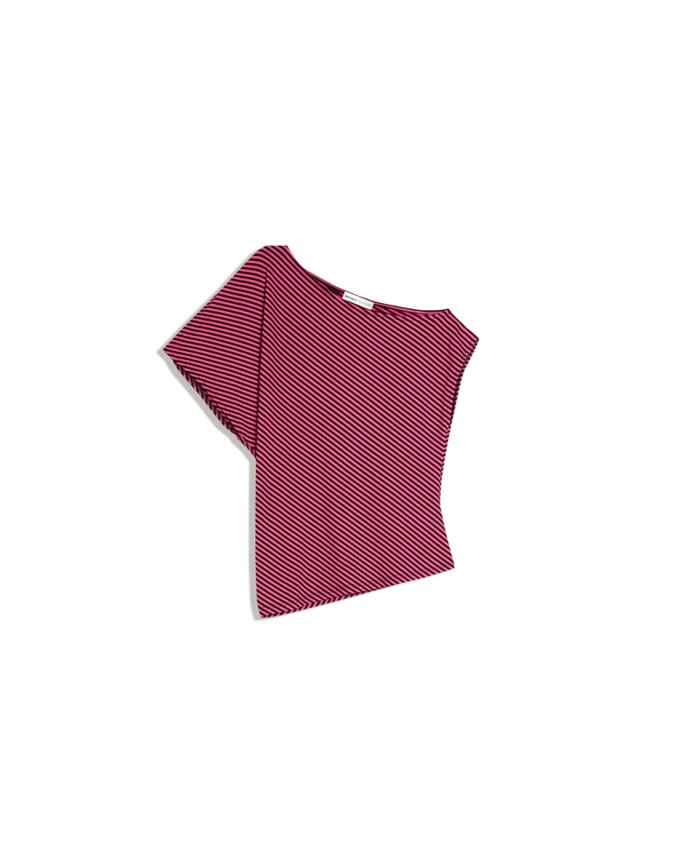 Футболка асимметричного кроя с короткими рукавами и принтом