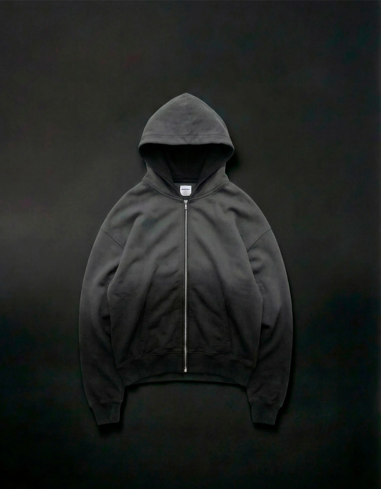 Худи оверсайз на молнии с капюшоном