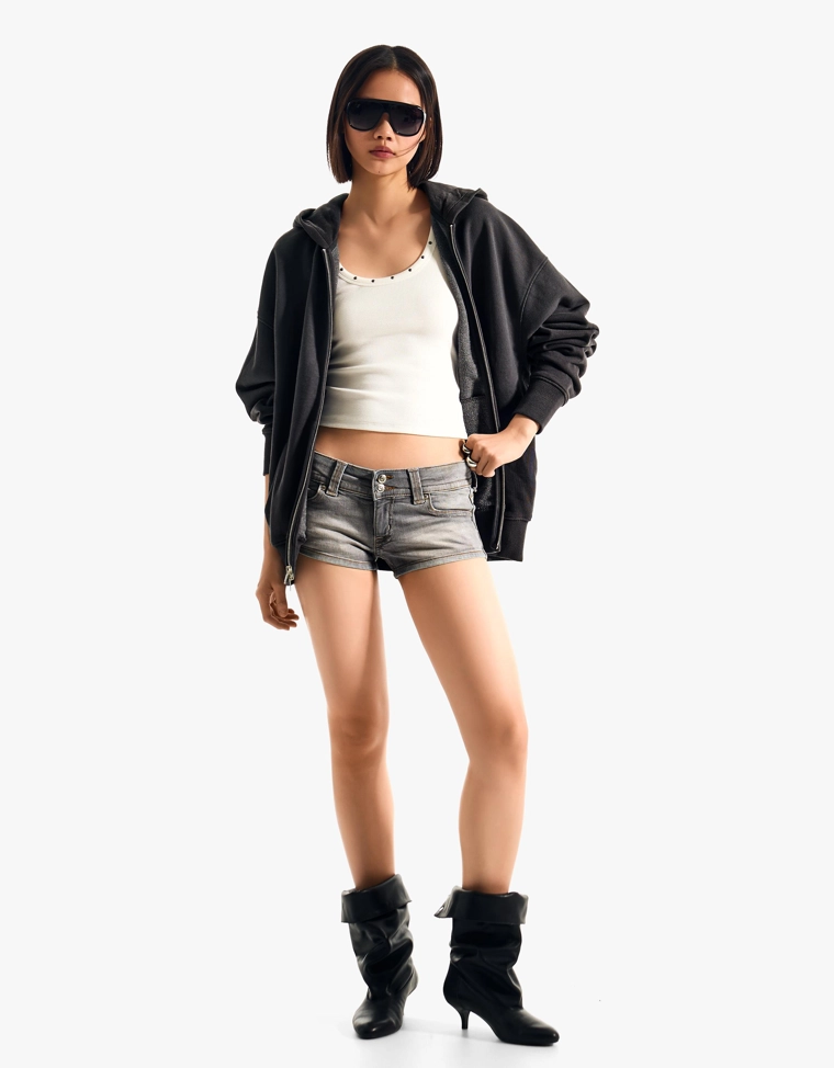 Худи оверсайз на молнии с капюшоном