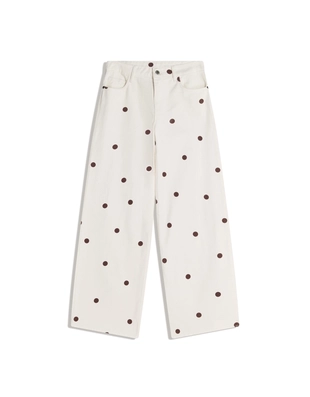 Джинсы свободного кроя в горошек- Заказать в России