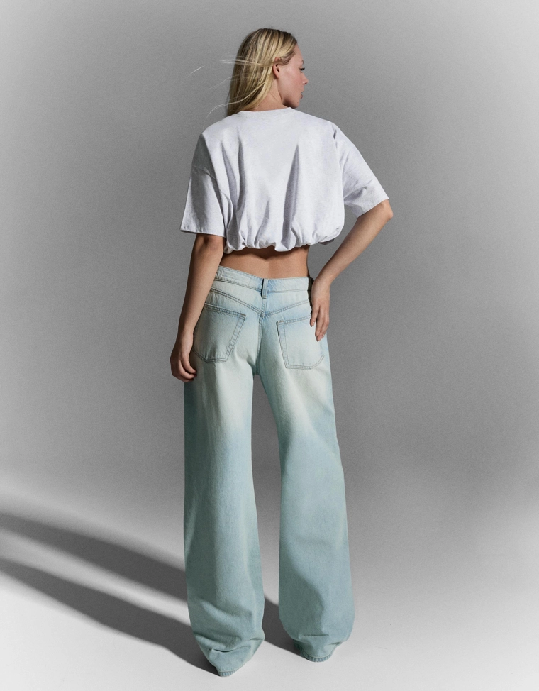 Джинсы свободного кроя с низкой посадкой