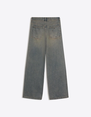 Джинсы-бойфренды с низкой посадкой и заклепками- Заказать в России