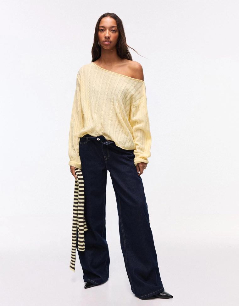 Свитер с узором «Косы»