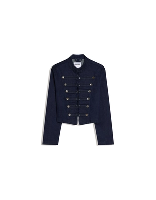 Джинсовая куртка на пуговицах спереди- Заказать в России